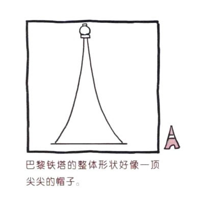 巴黎埃菲尔铁塔简笔画画法步骤图教程