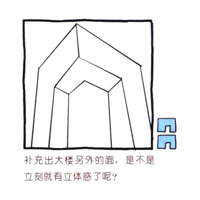 中央电视台大楼彩色简笔画步骤图