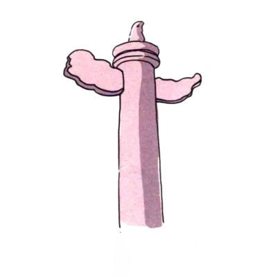 中央电视台大楼彩色简笔画步骤图
