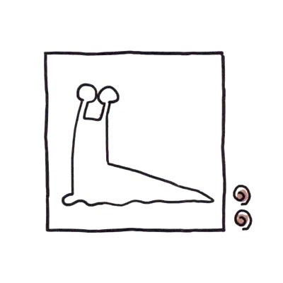 四步画出儿童蜗牛简笔画步骤图片