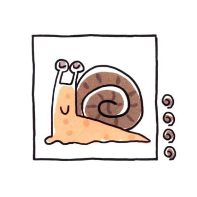 四步画出儿童蜗牛简笔画步骤图片