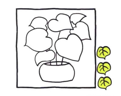 四步画出心形网纹草简笔画图片