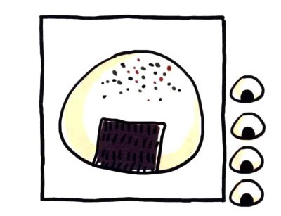 四步画出饭团简笔画图片