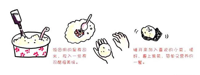 四步画出饭团简笔画图片