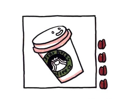 四步画出咖啡简笔画图片