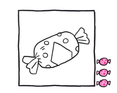 四步画出糖果简笔画图片