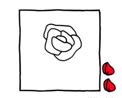 四步画出玫瑰花简笔画图片