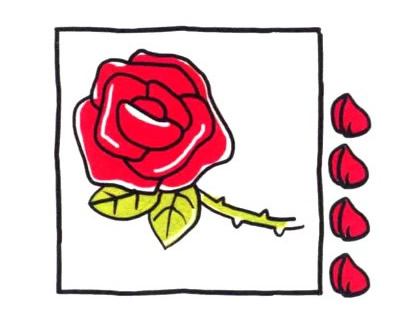 四步画出玫瑰花简笔画图片