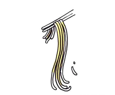 四步画出拉面简笔画图片