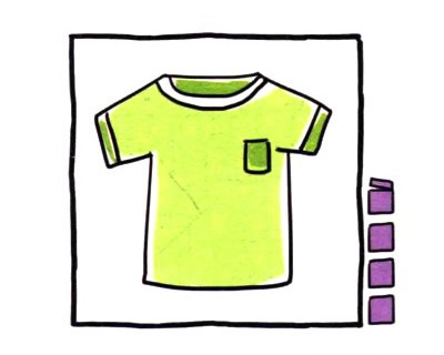 四步画出T恤简笔画图片