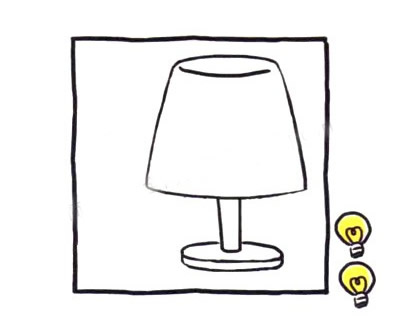 台灯简笔画四步画出