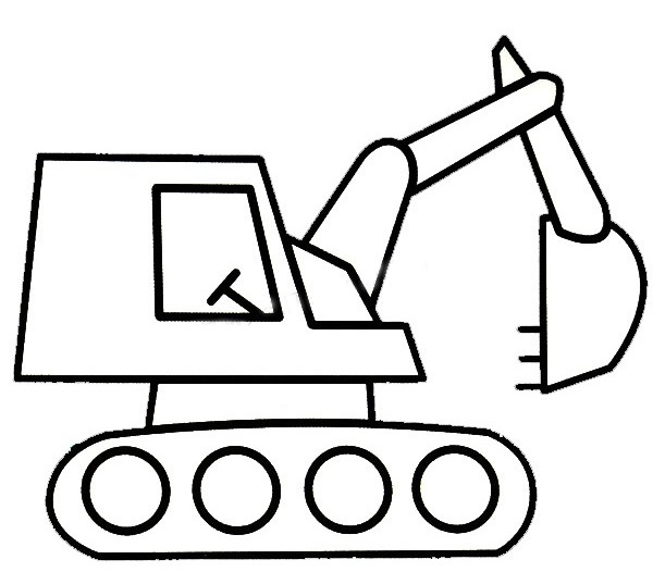 挖掘机简笔画