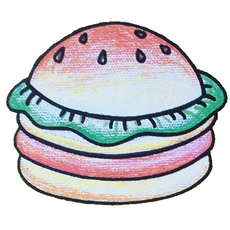 汉堡包简笔画彩色图片