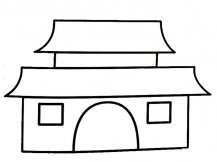 古建筑简笔画图片