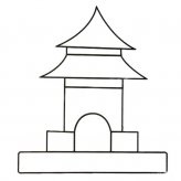 寺庙简笔画图片