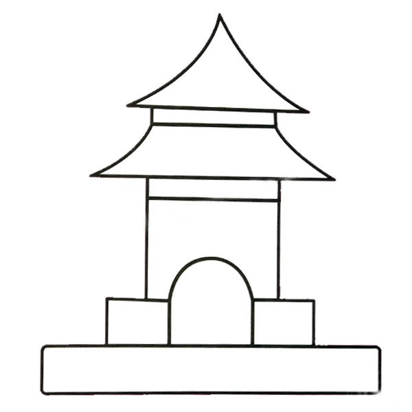 寺庙简笔画图片