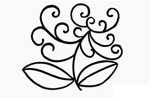 绽开的菊花简笔画
