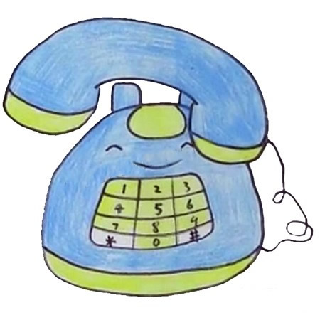 座机电话简笔画彩色图片