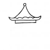 亭子简笔画图片五步画出