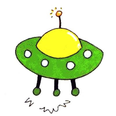 外星飞碟简笔画彩色图片