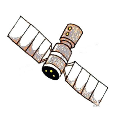 人造卫星简笔画彩色