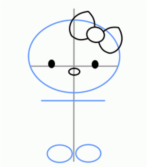 hello kitty简笔画彩色图片