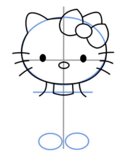 hello kitty简笔画彩色图片