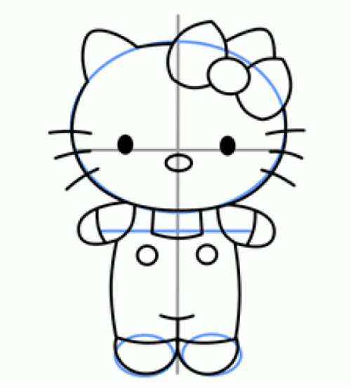 hello kitty简笔画彩色图片