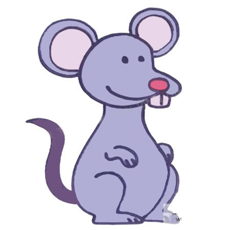 卡通老鼠简笔画彩色图片