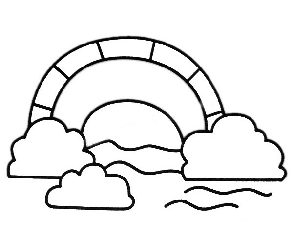儿童彩虹风景简笔画图片