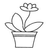 漂亮的花朵盆景简笔画大全