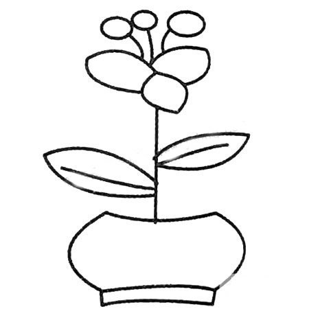 漂亮的花朵盆景简笔画大全
