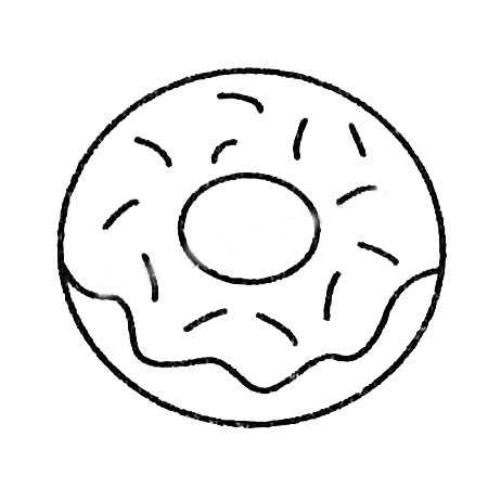 甜甜圈简笔画大全及画法步骤