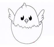 破壳的小鸡简笔画画法大全
