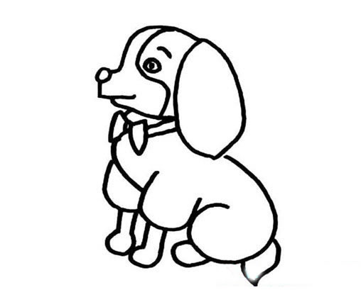 狗狗坐立简笔画怎么画