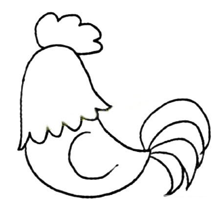公鸡简笔画步骤