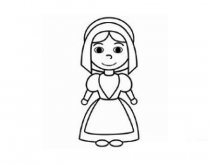 卡通修女简笔画的画法步骤
