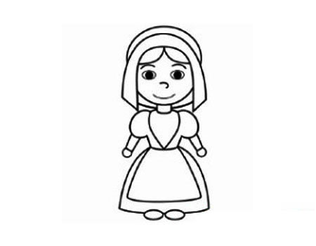 卡通修女简笔画步骤教程