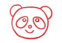 熊猫头像简笔画步骤图解教程