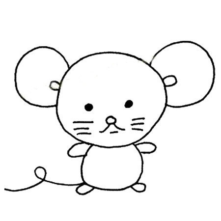 可爱的小老鼠简笔画画法步骤图片
