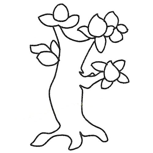 桃树简笔画图片