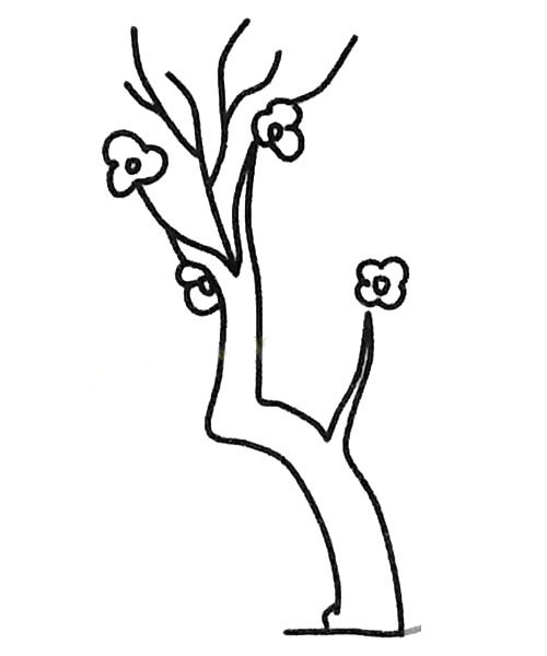 儿童简笔画大全 不同的桃树简笔画画法