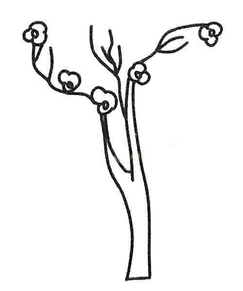 儿童简笔画大全 不同的桃树简笔画画法