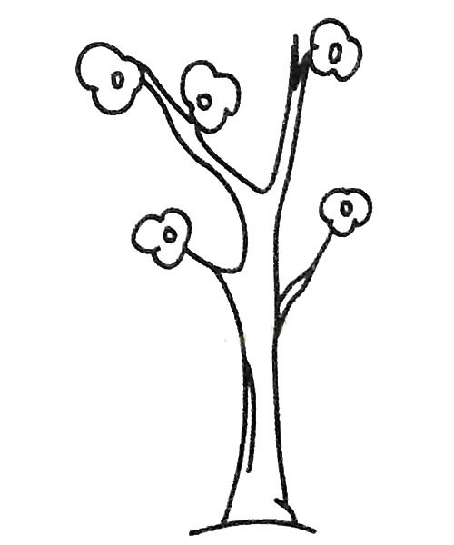 儿童简笔画大全 不同的桃树简笔画画法