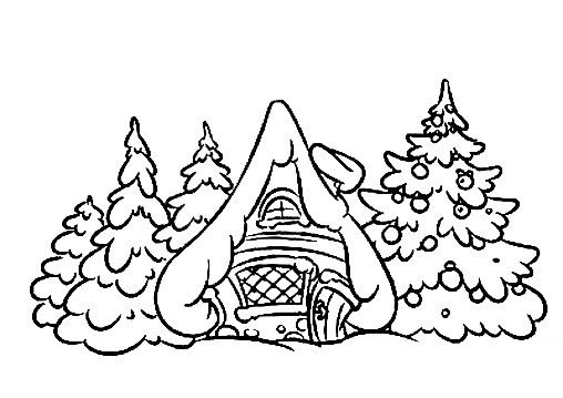 积雪的房子简笔画