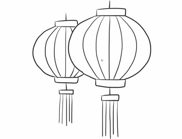 春节灯笼简笔画