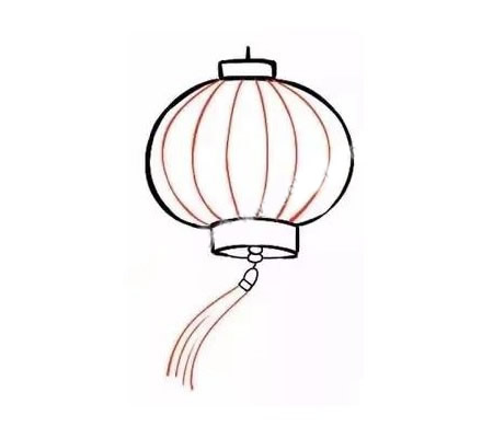 新年灯笼简笔画步骤图解