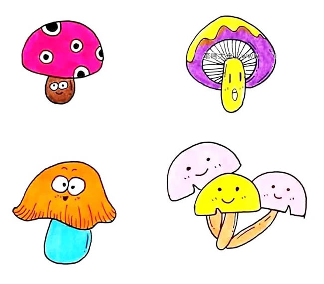 蘑菇卡通形象简笔画图片