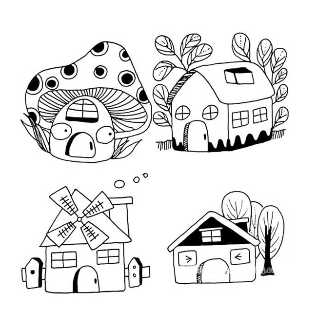 简笔画小房子图片大全