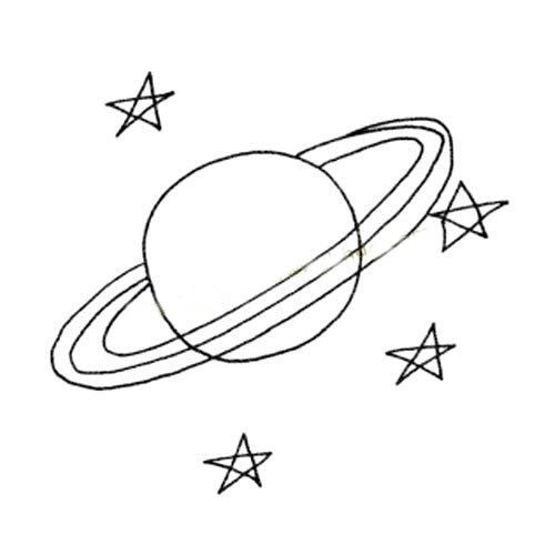 人造卫星简笔画儿童画
